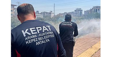 Kepez Belediyesi Arama Kurtarma ekibinden yangına ilk müdahale