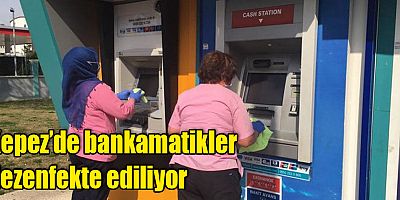 Kepez’de bankamatikler dezenfekte ediliyor