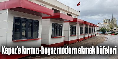 Kepez’e kırmızı-beyaz modern ekmek büfeleri