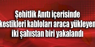 Kestikleri kabloları araca yükleyen iki şahıstan biri yakalandı