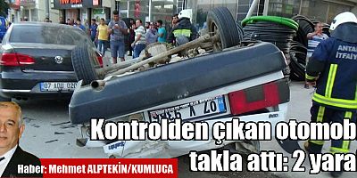 Kontrolden çıkan otomobil takla attı: 2 yaralı