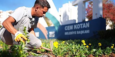 Konyaaltı'nda mevsimlik çiçek ekimi devam ediyor