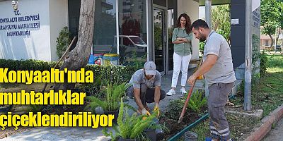 Konyaaltı'nda muhtarlıklar çiçeklendiriliyor