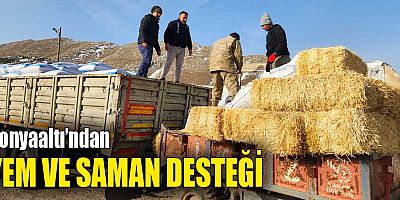 Konyaaltı’ndan yem ve saman desteği