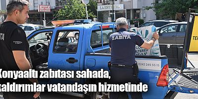 Konyaaltı zabıtası sahada, kaldırımlar vatandaşın hizmetinde