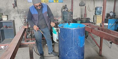 Korkuteli Belediyesi, Varilleri Soba Yapıyor