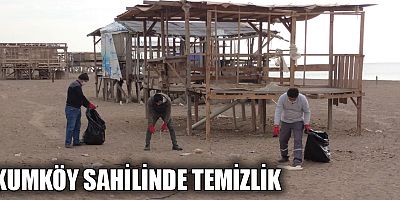 Kumköy sahilinde temizlik