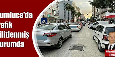 Kumluca'da trafik kilitlenmiş durumda