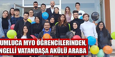 Kumluca MYO öğrencilerinden engelli vatandaşa akülü araba