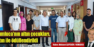 Kumluca'nın altın çocukları, altın ile ödüllendirildi