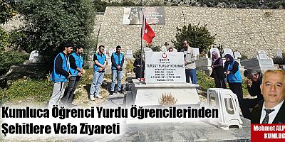 Kumluca Öğrenci Yurdu Öğrencilerinden Şehitlere Vefa Ziyareti