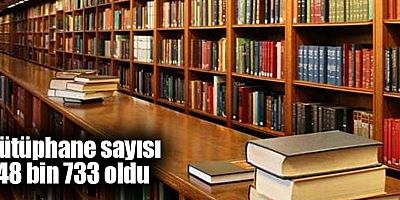 Kütüphane sayısı 48 bin 733 oldu