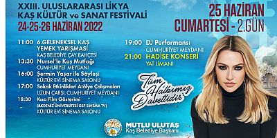 “Likya Kaş Uluslararası Kültür ve Sanat Festivali” başlıyor