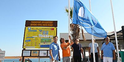Manavgat Belediyesi'ne ait mavi bayraklı plajlar göz kamaştırıyor
