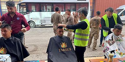 Mehmetçik’e berber hizmeti