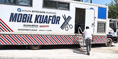 Mobil kuaför tırı Antalya’nın yaylalarında 