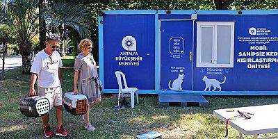 Mobil sahipsiz kedi kısırlaştırma ünitesi Karaalioğlu Parkı’nda