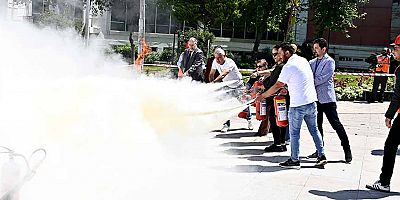 Muratpaşa’da yangın tatbikatı