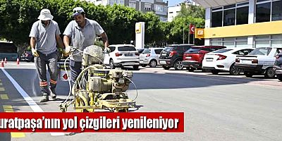 Muratpaşa’nın yol çizgileri yenileniyor