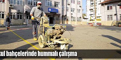 Okul bahçelerinde hummalı çalışma