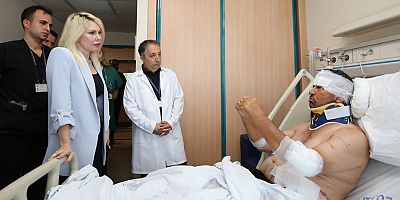 Rektör Özkan, aslan saldırısına uğrayan Süleyman Kır’ı ziyaret etti