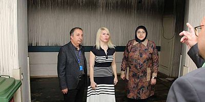 Rektör Özkan yangın çıkan alanı ve yeni acil servis çadırını ziyaret etti