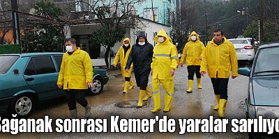 Sağanak sonrası Kemer'de yaralar sarılıyor