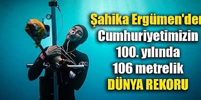 Şahika Ergümen'den Cumhuriyetimizin 100. yılında 100 kız öğrenciye destek için 106 metrelik dünya rekoru