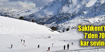 Saklıkent’te 7’den 70’e kar sevinci