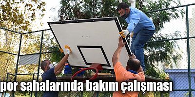 Spor sahalarında bakım çalışması
