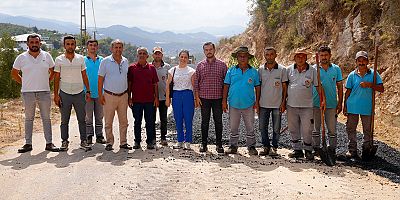 Syedra yolu asfaltla buluştu