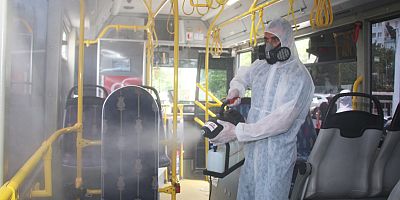 Toplu ulaşım araçlarında dezenfekte sürüyor