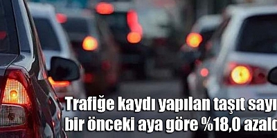 Trafiğe kaydı yapılan taşıt sayısı bir önceki aya göre %18