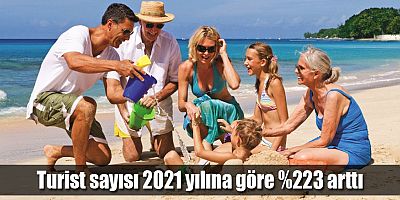 Turist sayısı 2021 yılına göre %223 arttı