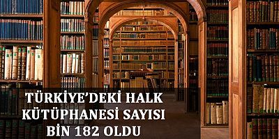 Türkiye'de Halk Kütüphanesi sayısı bin 182 oldu