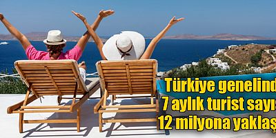Türkiye genelinde 7 aylık turist sayısı 12 milyona yaklaştı
