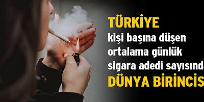Türkiye, kişi başına düşen ortalama günlük sigara adedi sayısında dünya birincisi