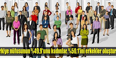 Türkiye nüfusunun %49,9'unu kadınlar, %50,1'ini erkekler oluşturdu 