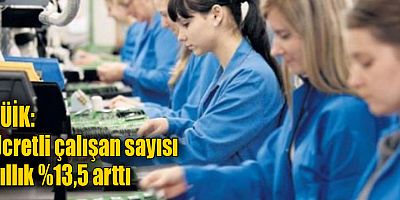Ücretli çalışan sayısı yıllık %13