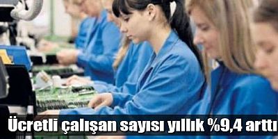Ücretli çalışan sayısı yıllık %9