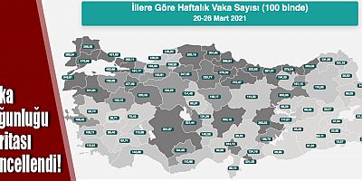 Vaka yoğunluğu haritası güncellendi!