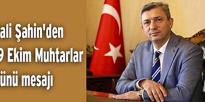 Vali Şahin'den 19 Ekim Muhtarlar Günü mesajı
