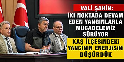 Vali Şahin: İki Noktada Devam Eden Yangınlarla Mücadelemiz Sürüyor