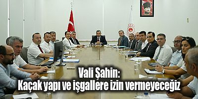 Vali Şahin: Kaçak yapı ve işgallere izin vermeyeceğiz