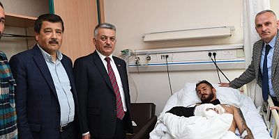 Vali Yazıcı'dan Kestelsporlu futbolcuya geçmiş olsun ziyareti