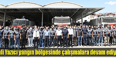 Vali Yazıcı yangın bölgesinde çalışmalara devam ediyor
