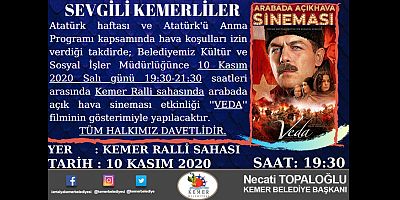 Veda filmi Kemer'e geliyor