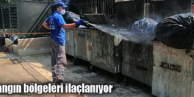 Yangın bölgeleri ilaçlanıyor