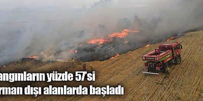Yangınların yüzde 57’si orman dışı alanlarda başladı