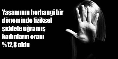 Yaşamının herhangi bir döneminde fiziksel şiddete uğramış kadınların oranı %12,8 oldu